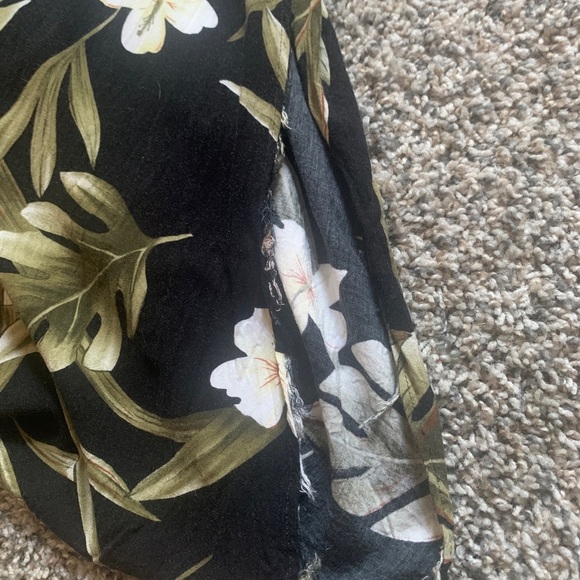 Impressions Black and Green Floral Button Down Dress - Picture 5 of 5